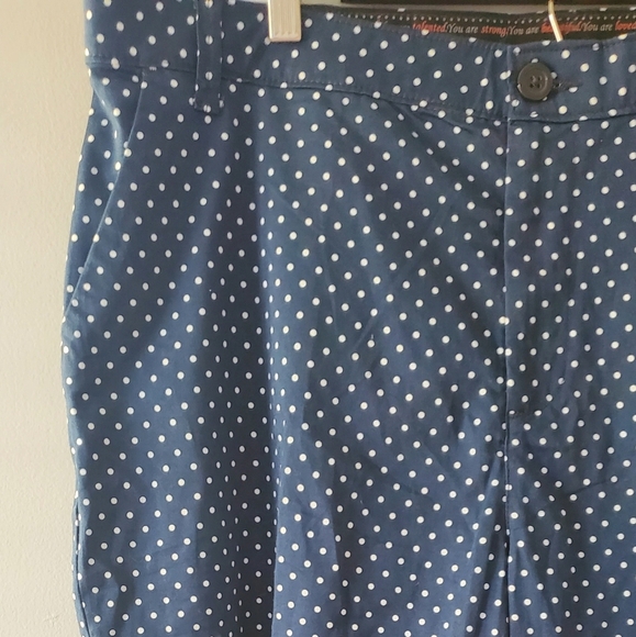 Lee Rider Polka Dot Capri Pants Navy and White - Picture 3 of 3